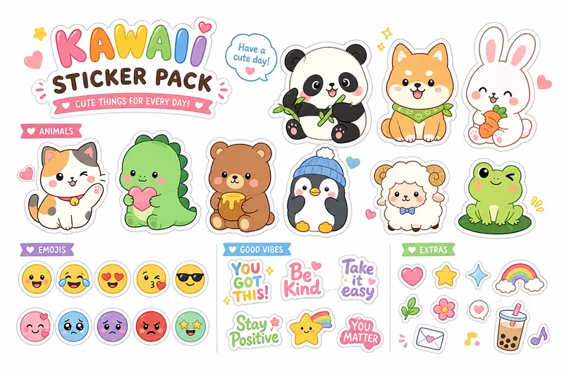 Example result for Cute Sticker Pack