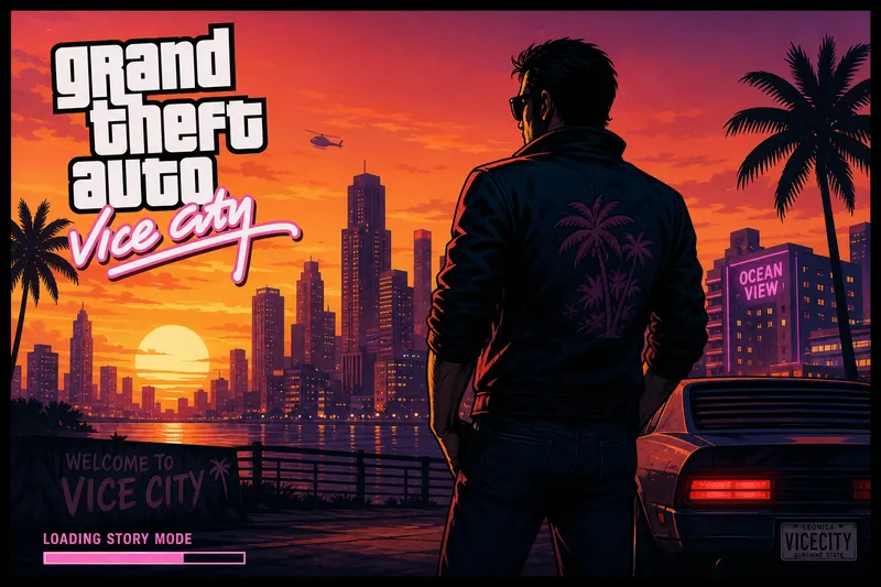 Example result for GTA Inspired Poster